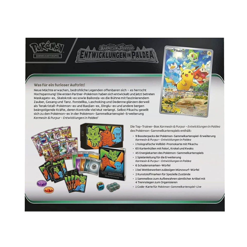 Pokémon Karmesin & Purpur – Entwicklungen in Paldea Top Trainer Box (Deutsch)