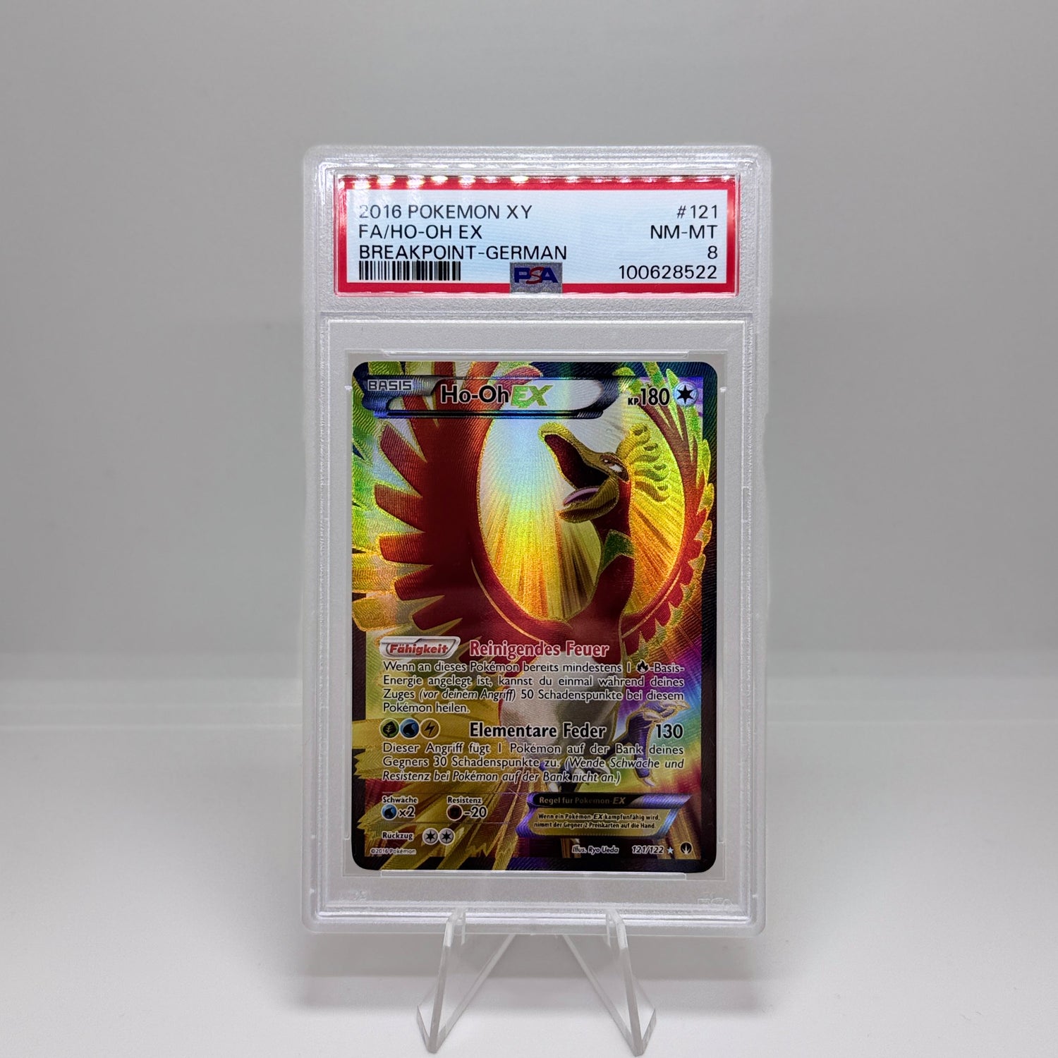 Pokémon Karte – Ho-Oh EX 121 FA – DE XY Breakpoint – PSA 8 NM-MT