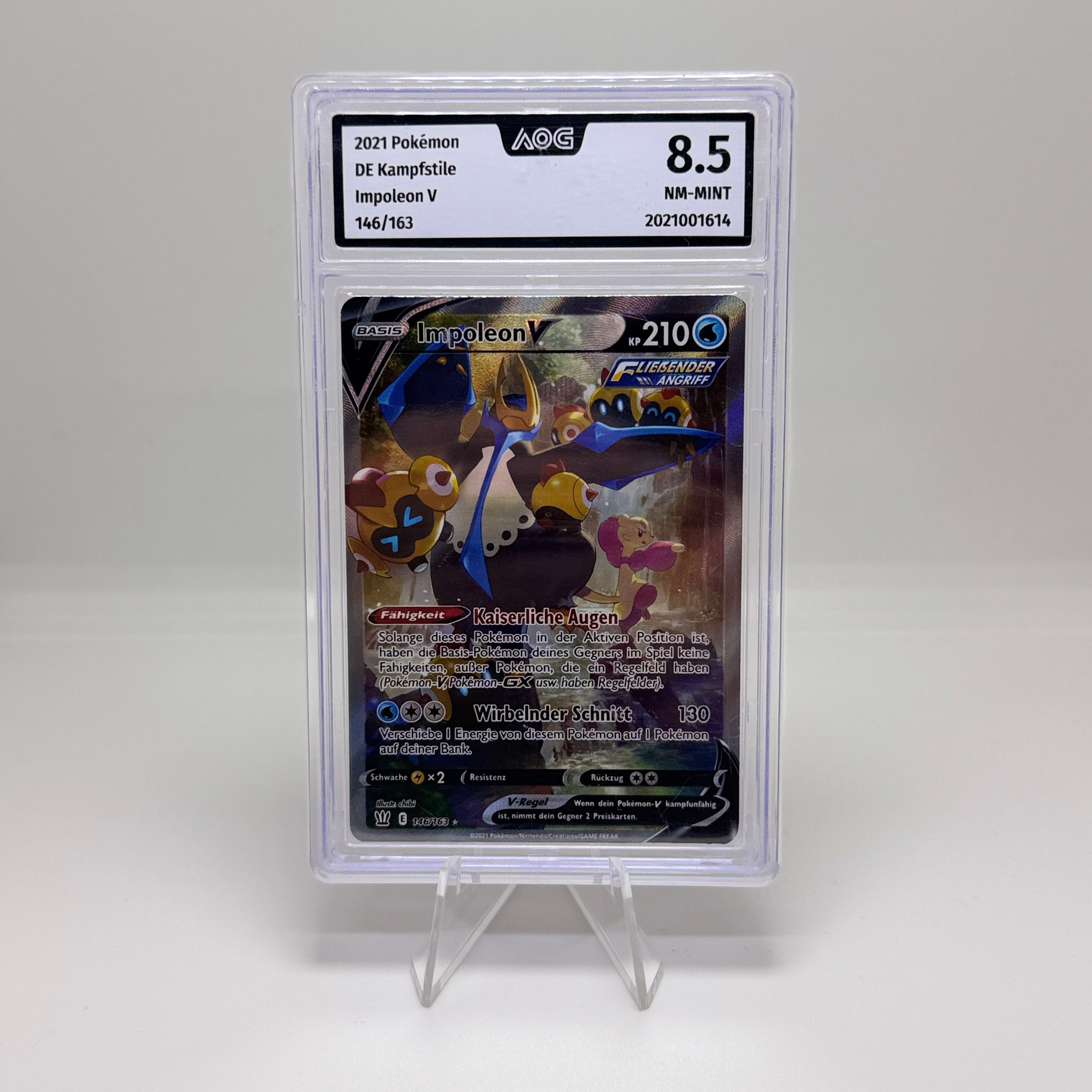 Pokémon Karte – Impoleon V 146/163 – DE Kampfstile – Graded 8.5 NM-Mint