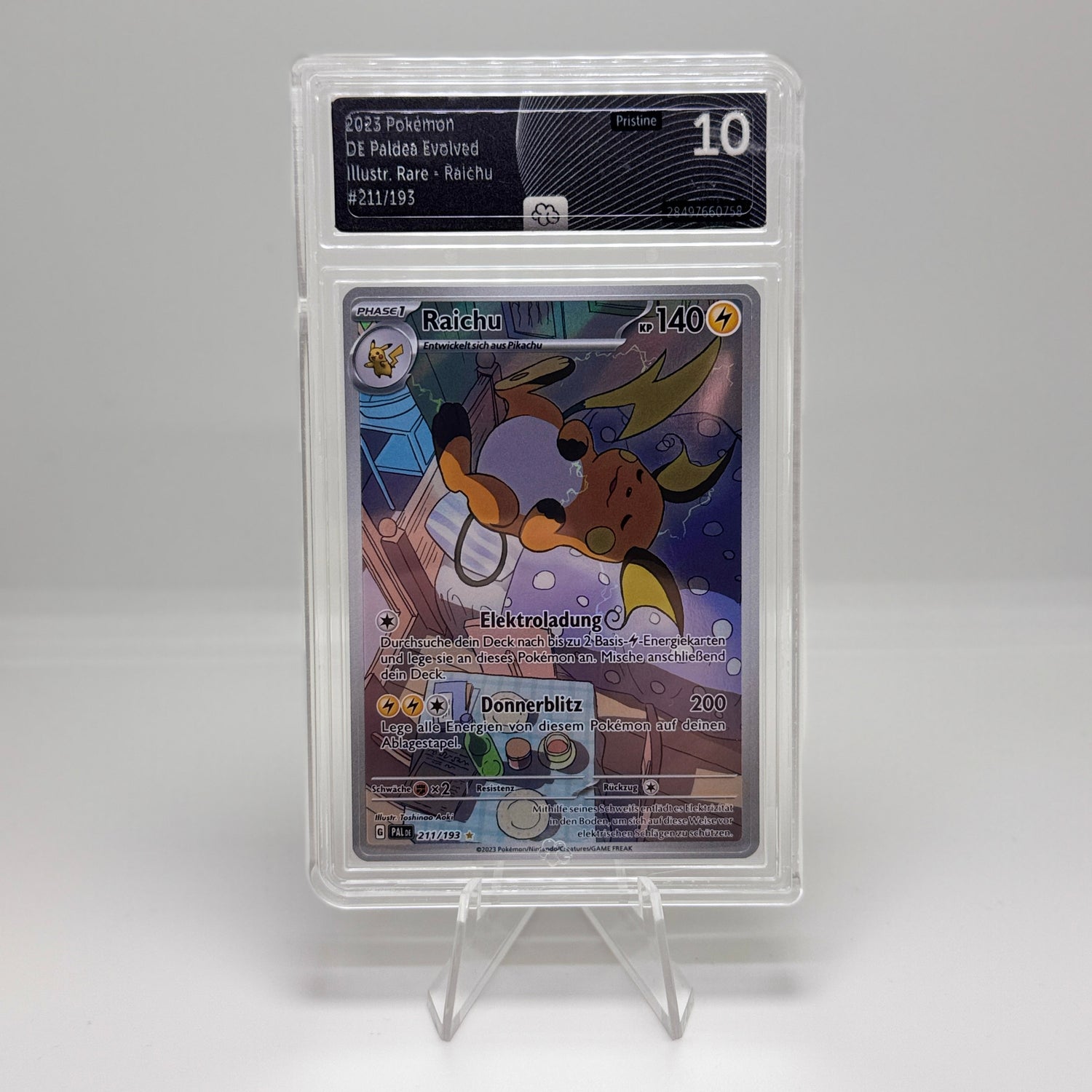 Pokémon Karte – Raichu 211/193 Illustration Rare – DE Paldea Evolved – Graded 10 Pristine