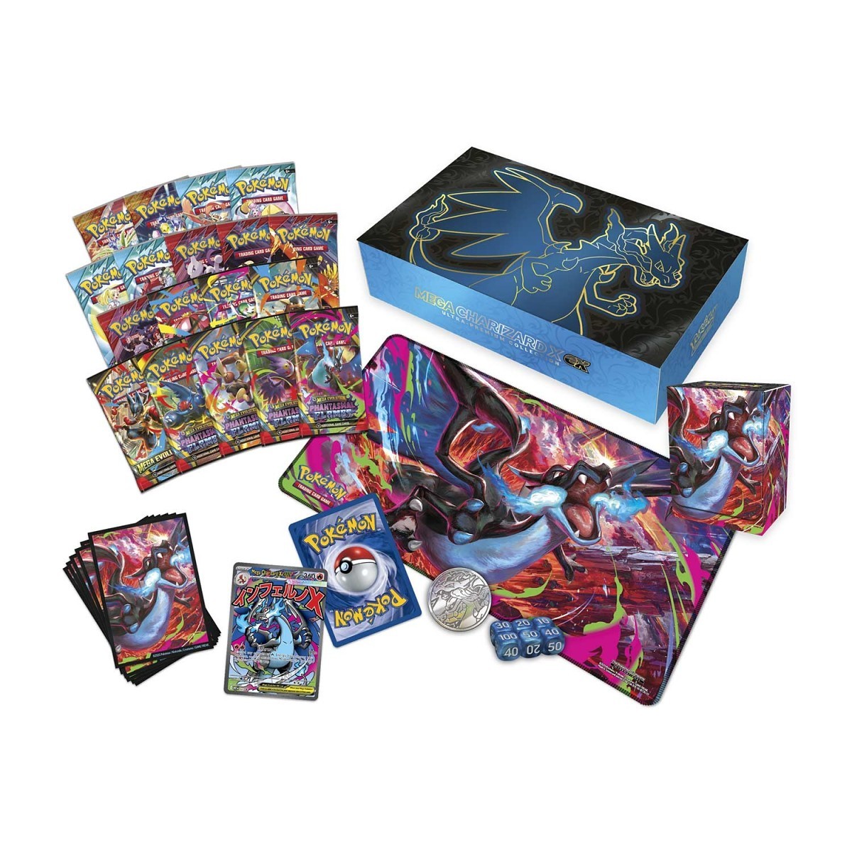 Pokémon TCG – Mega-Glurak X EX Ultra Premium Collection (Englisch) | 18 Booster & Zubehör | Neu & OVP
