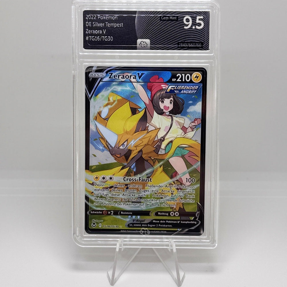 Pokémon Karte – Zeraora V TG16/TG30 – DE Silver Tempest Trainer Gallery – Graded 9.5 Gem Mint