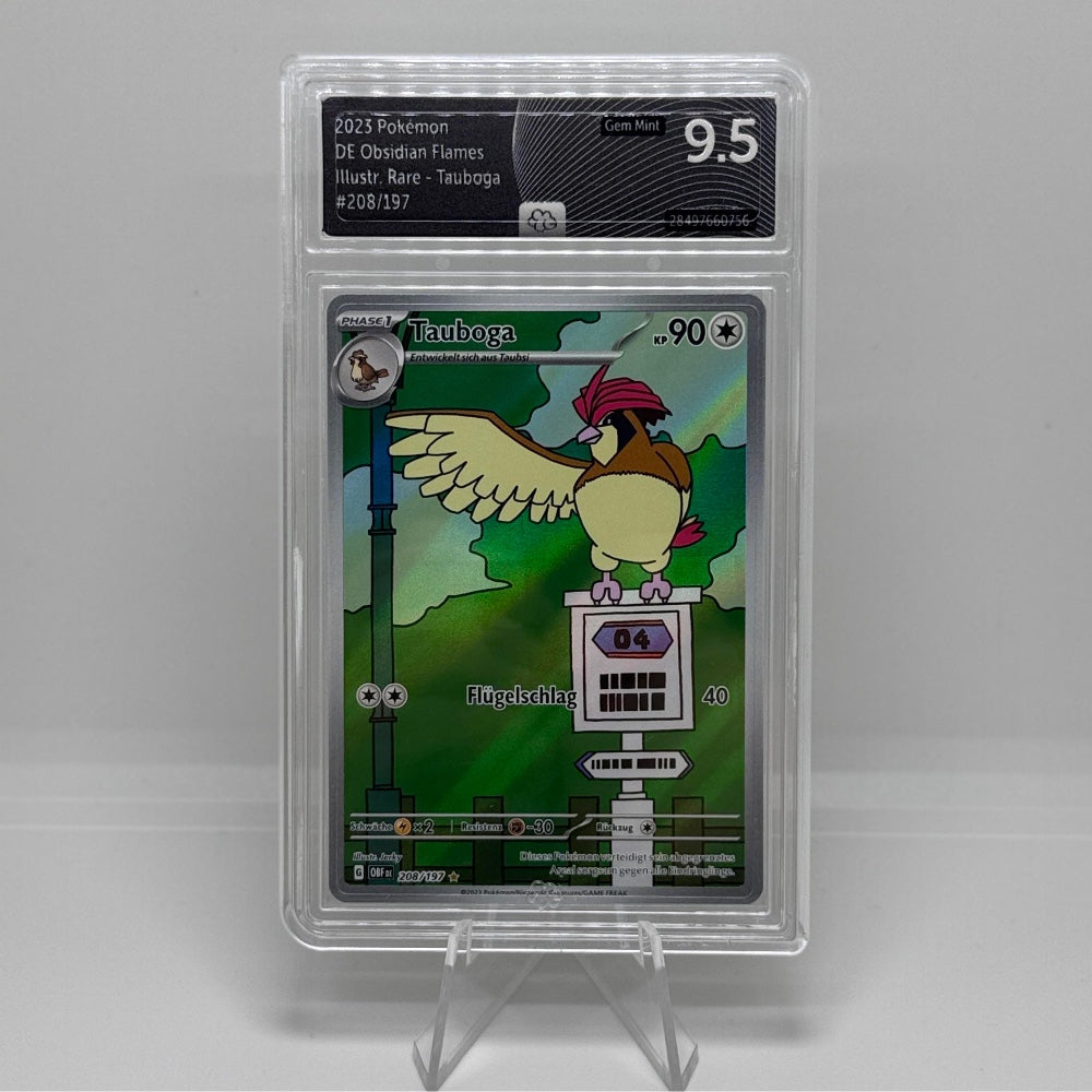Pokémon Karte – Tauboga 208/197 Illust. Rare – DE Obsidian Flames – Graded 9.5 Gem Mint