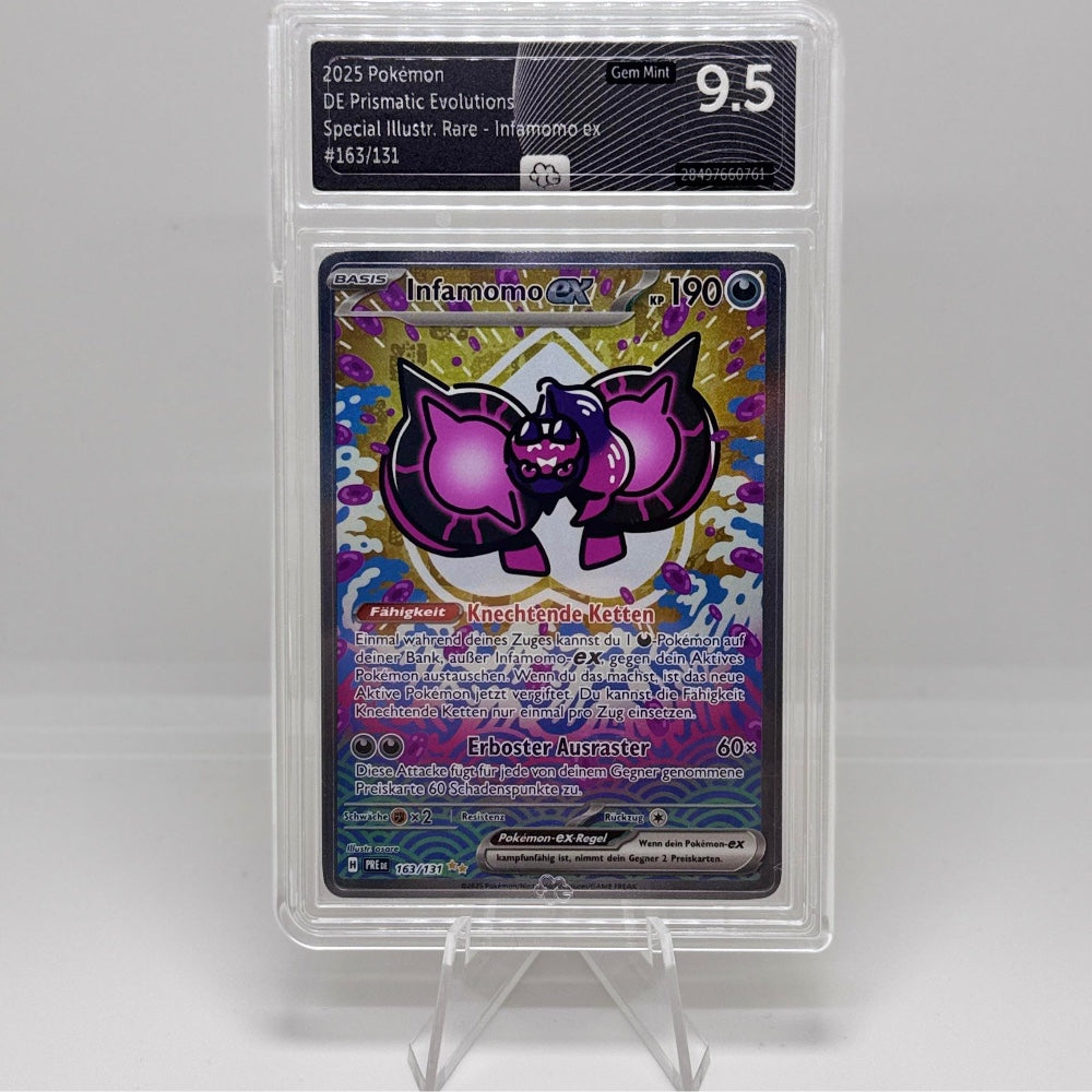 Pokémon Karte – Infamomo ex 163/131 SIR – DE Prismatic Evolutions – Graded 9.5 Gem Mint