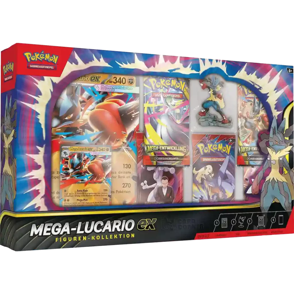 Pokémon Mega-Lucario Figuren-Kollektion (DE) | Promo, Figur & 5 Booster | Neu & OVP