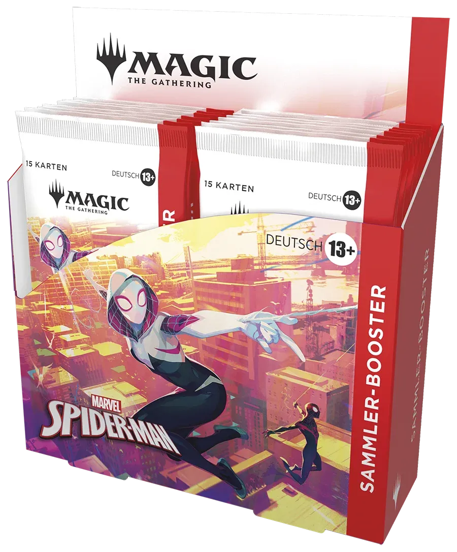 Magic The Gathering – Marvel's Spider-Man Collector Booster Display (12 Booster) – Deutsch