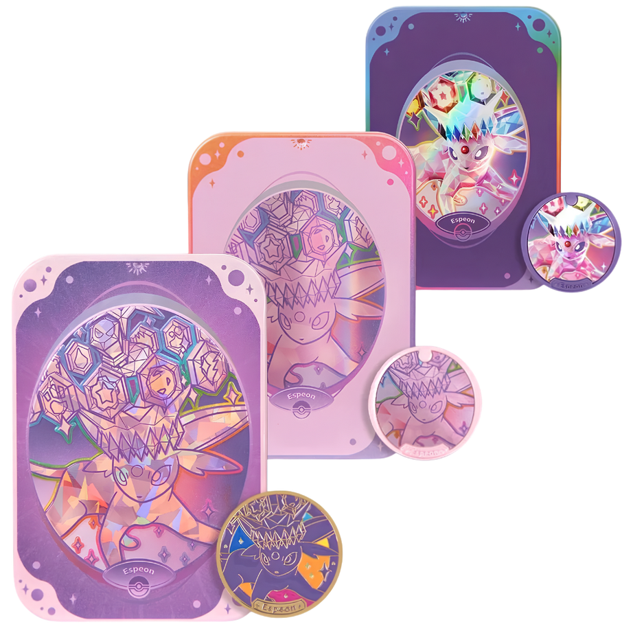 CSV9.5C: Terastal Gathering Espeon Tin Collection Box - Terastal Gathering
