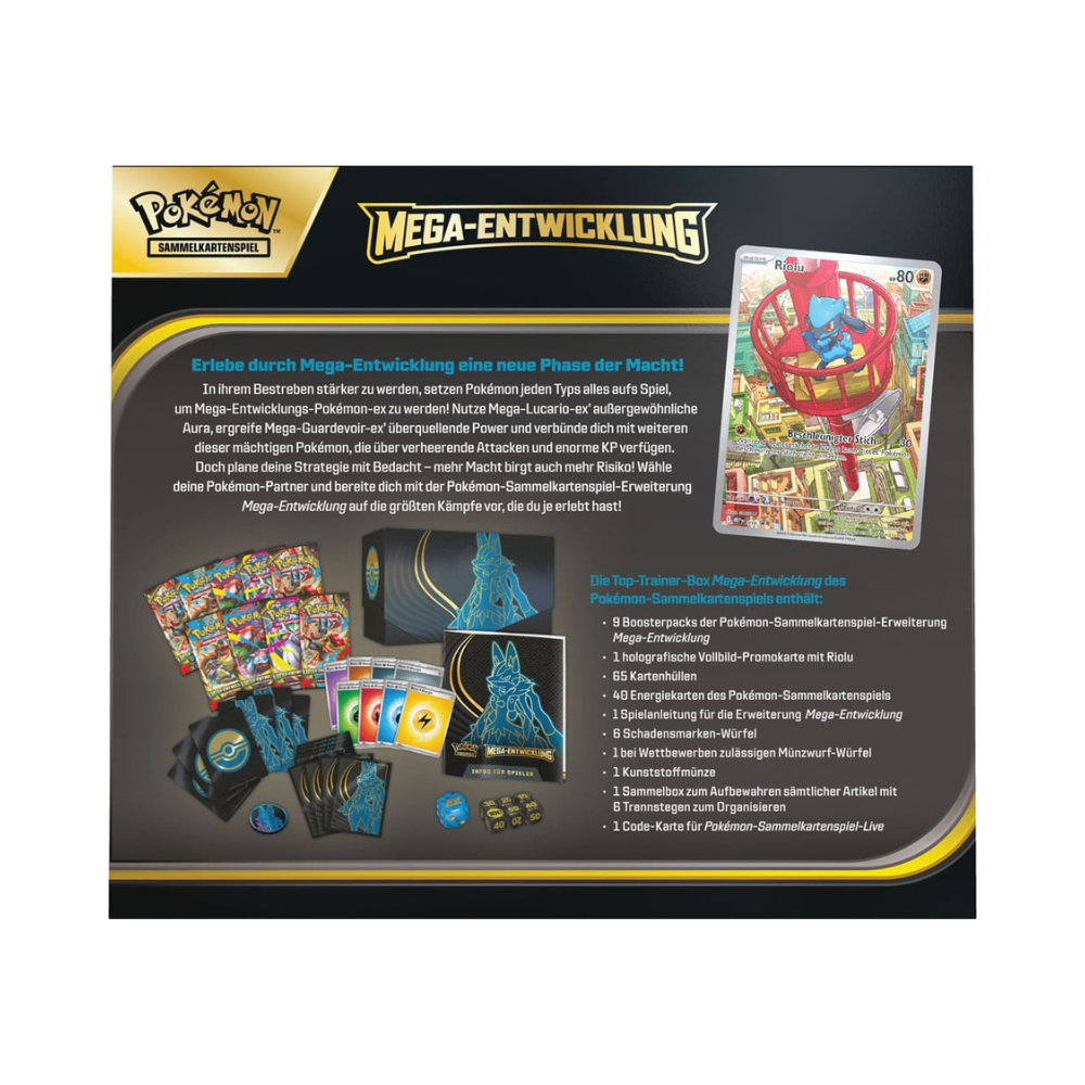 Pokémon Mega-Entwicklung – Top Trainer Box Lucario (Deutsch) | Neu & OVP