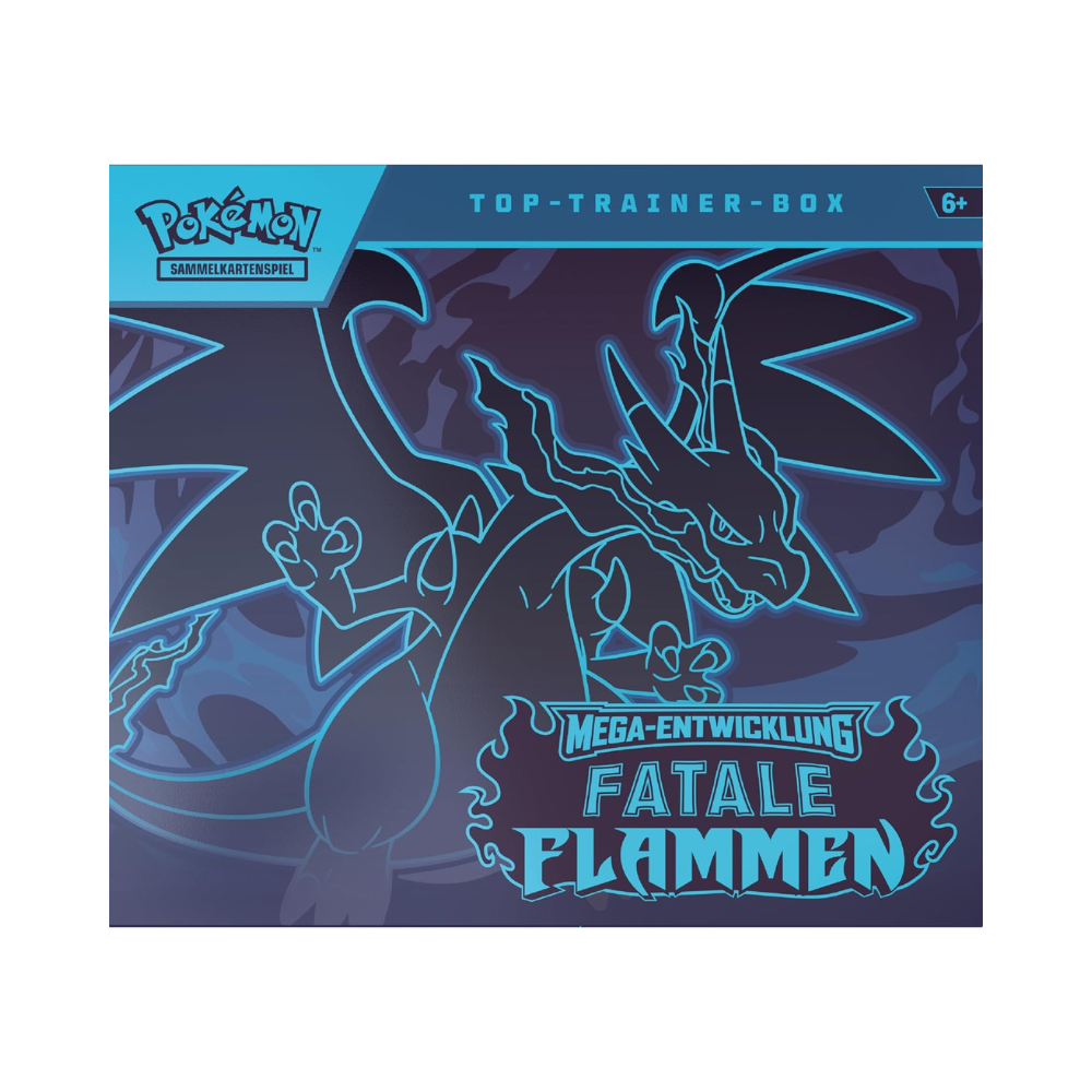 Pokémon Mega-Entwicklung – Fatale Flammen Top Trainer Box (Deutsch) | 9 Booster, Promo & Zubehör | Neu & OVP