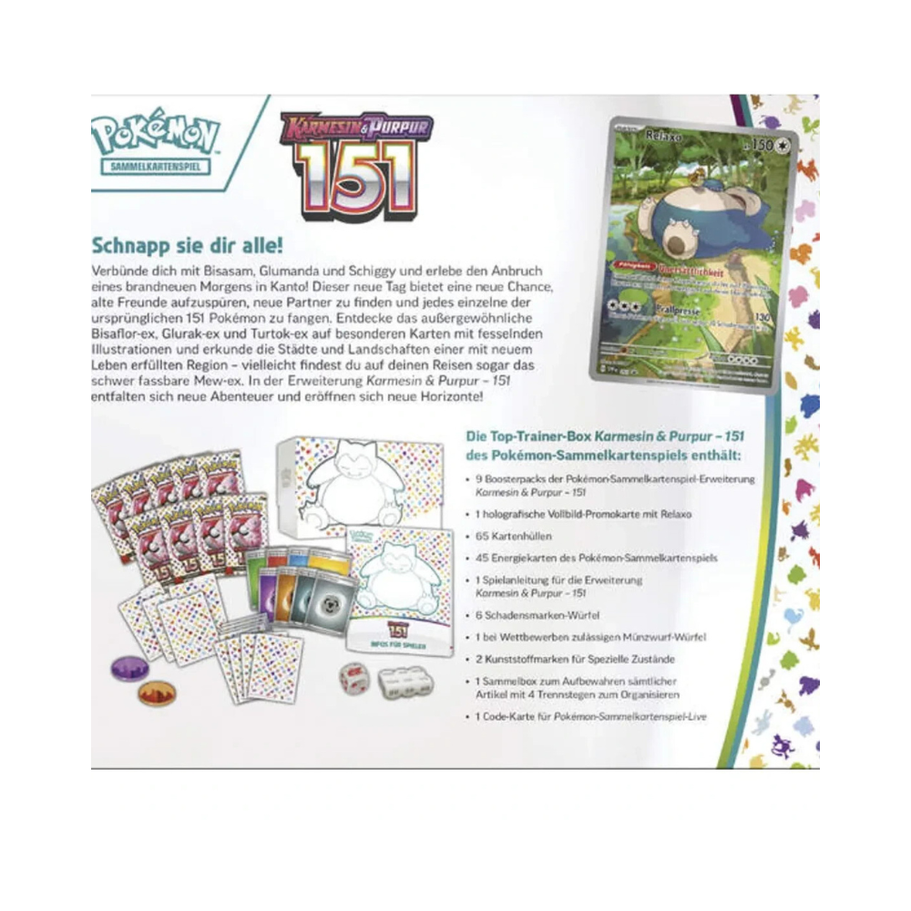 Pokémon Karmesin & Purpur – 151 Top-Trainer-Box Relaxo (Deutsch)