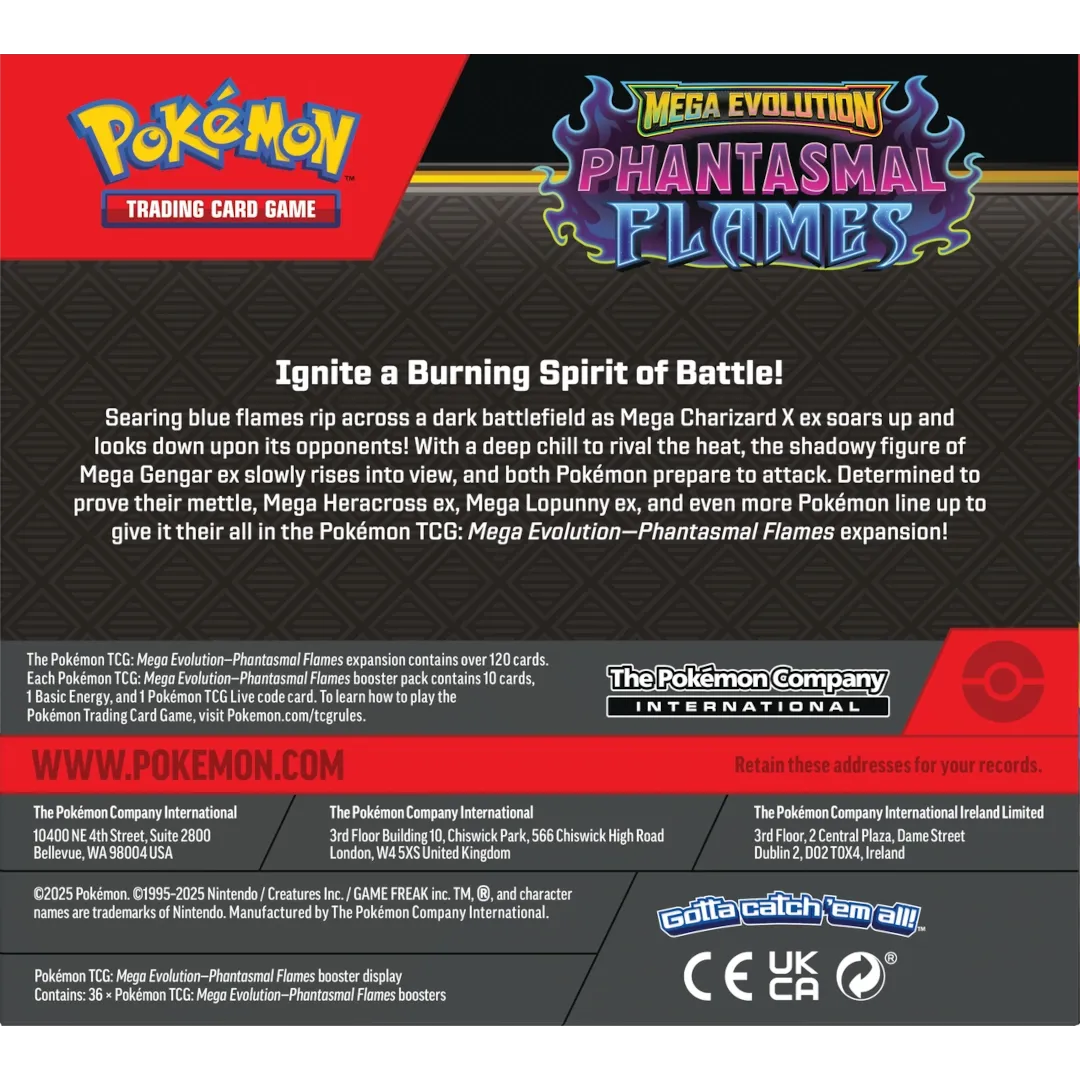 Pokémon TCG – Mega Evolution: Phantasmal Flames (ME02) Booster Display (36 Packs, Englisch) | Neu & OVP