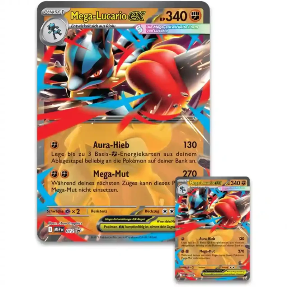 Pokémon Mega-Lucario Figuren-Kollektion (DE) | Promo, Figur & 5 Booster | Neu & OVP