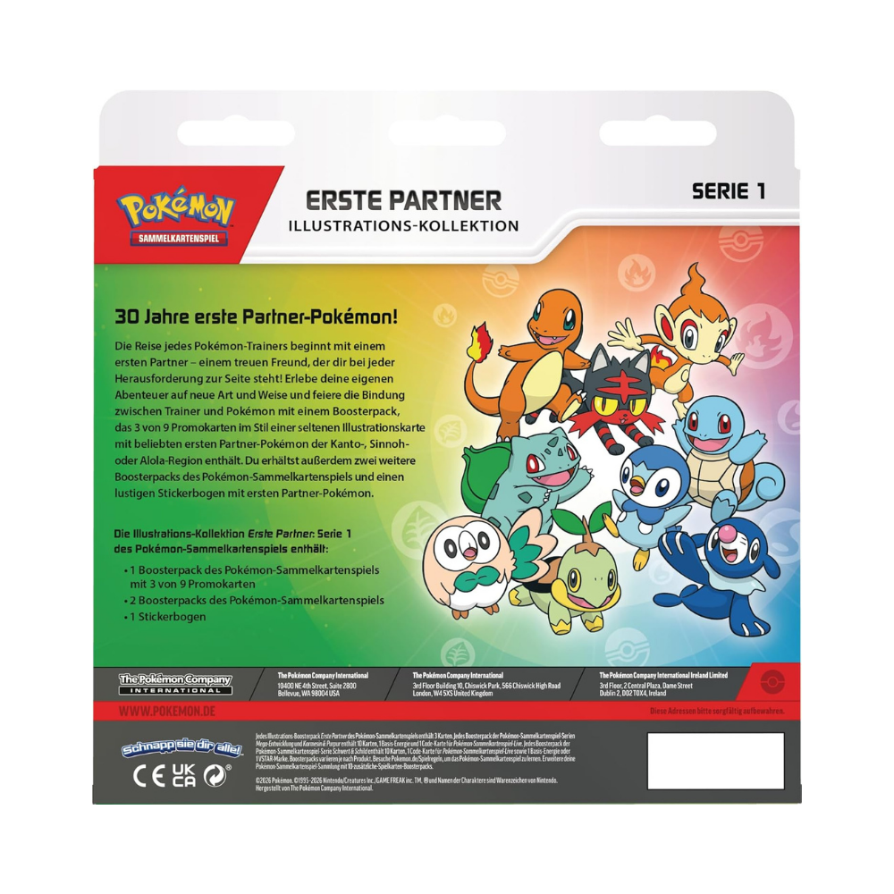 Pokémon Erste Partner Kollektion #1 – 30 Jahre Starter Pokémon Box mit Promokarten & Boostern