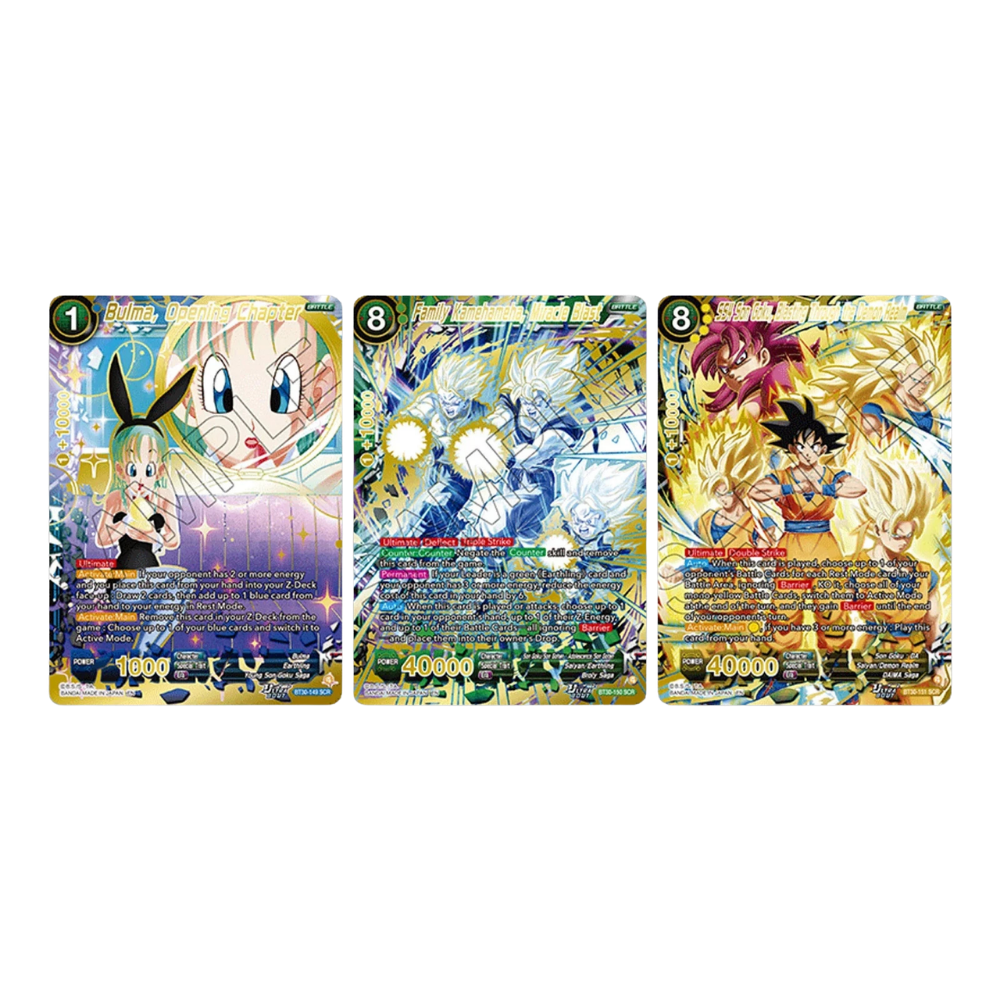 Dragon Ball Super Card Game Masters – B-30 Ultra-Bout Series – Three Glorious Fighters- Booster Display (24 Packs) – EN