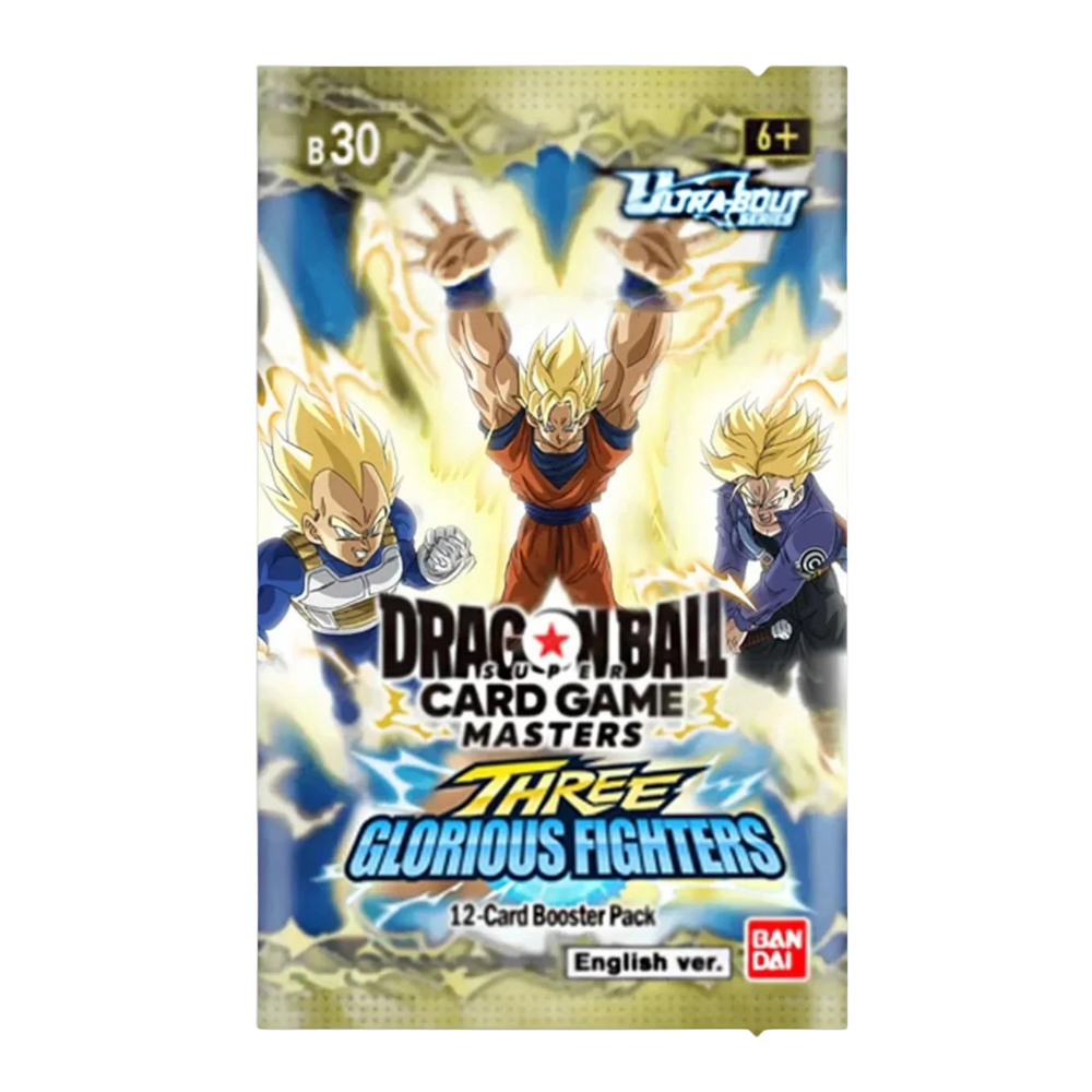 Dragon Ball Super Card Game Masters – B-30 Ultra-Bout Series – Three Glorious Fighters- Booster Display (24 Packs) – EN