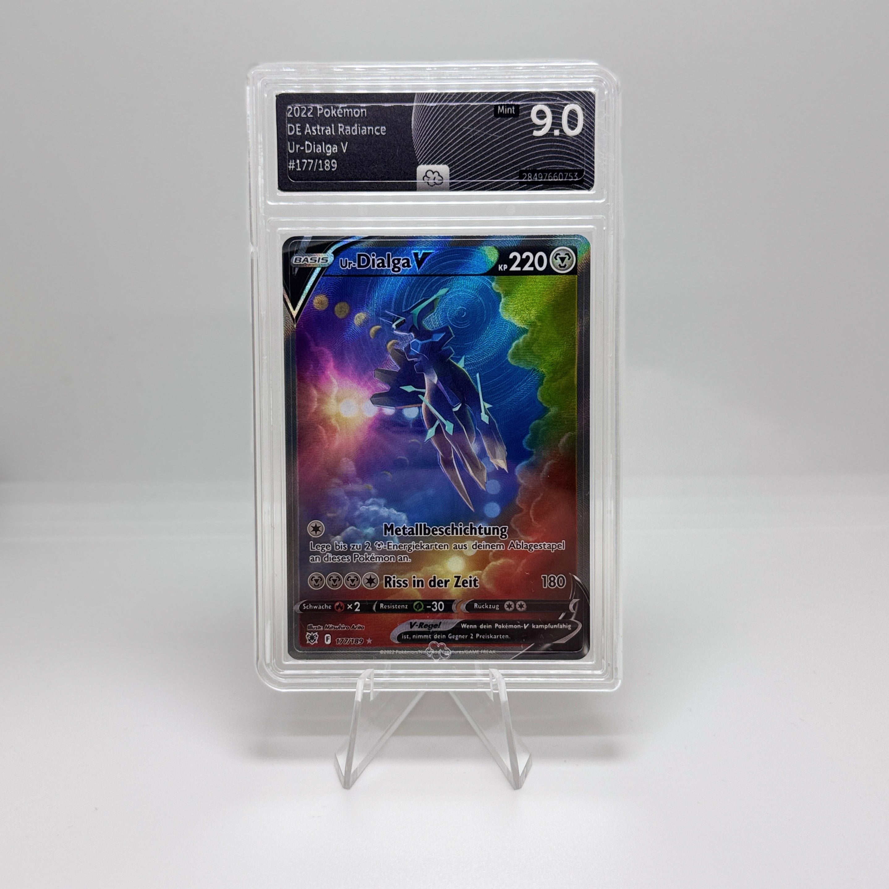 Pokémon Karte – Ur-Dialga V 177/189 – DE Astral Radiance – Graded 9 Mint