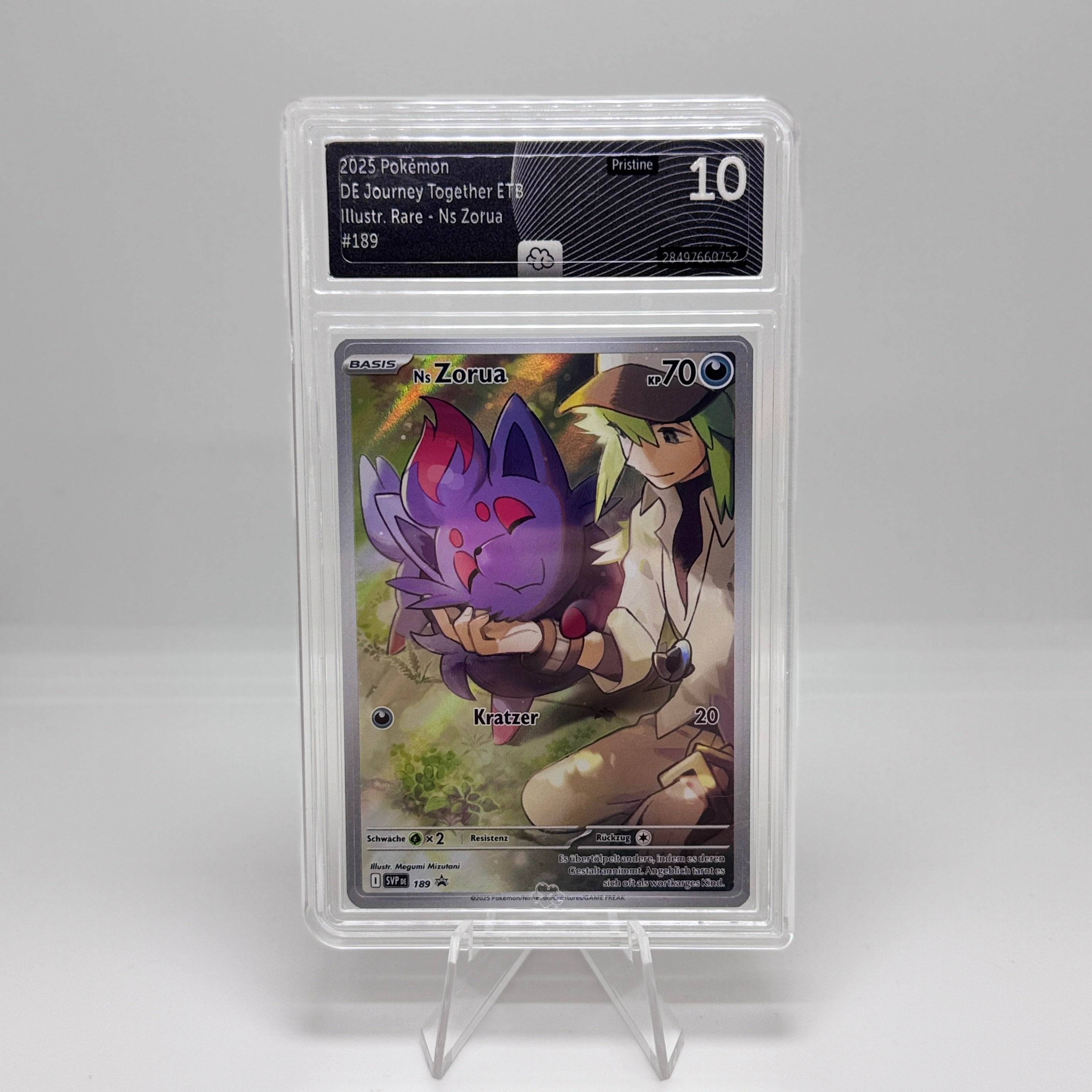 Pokémon Karte – N’s Zorua 189 Illustration Rare – DE Journey Together – Graded 10 Pristine
