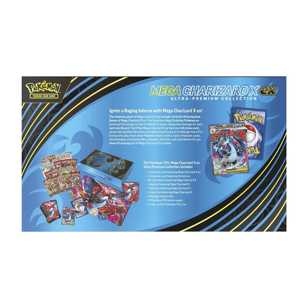 Pokémon TCG – Mega-Glurak X EX Ultra Premium Collection (Englisch) | 18 Booster & Zubehör | Neu & OVP