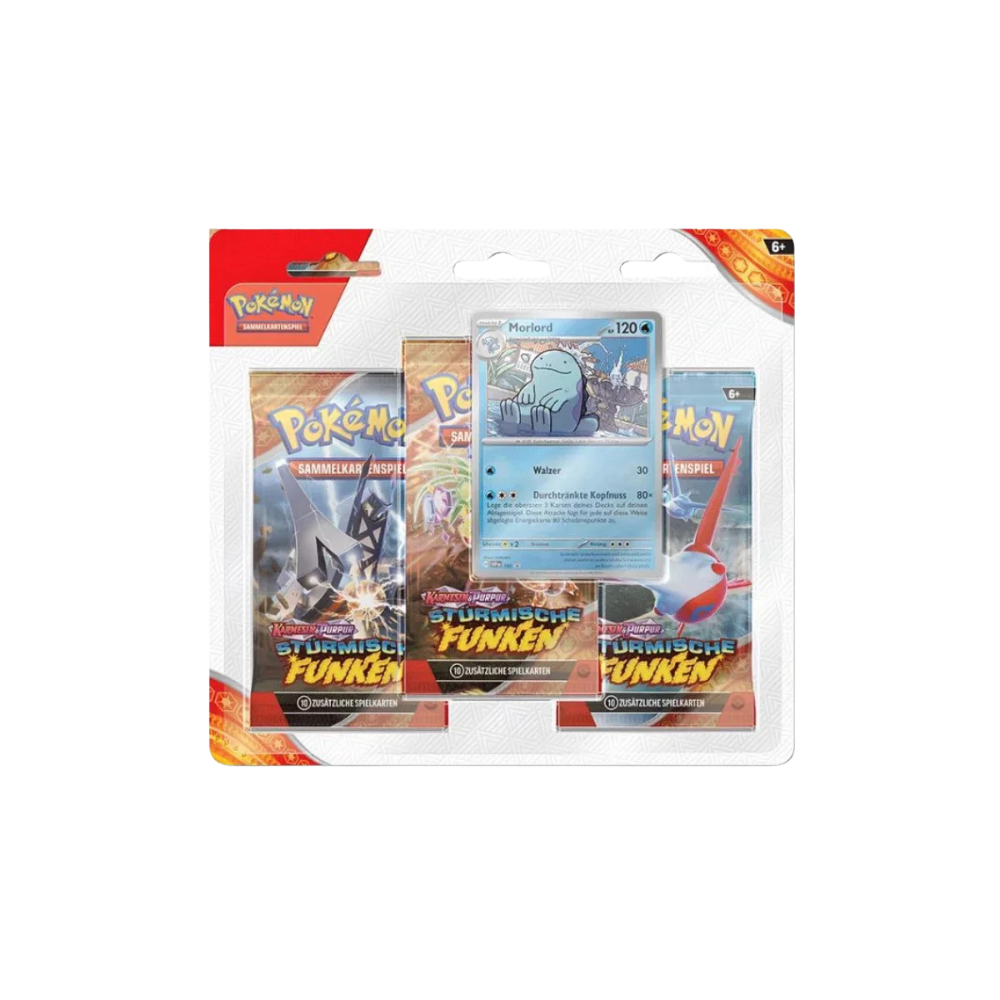Pokémon TCG – Stürmische Funken – 3-Pack Blister Morlord – DE