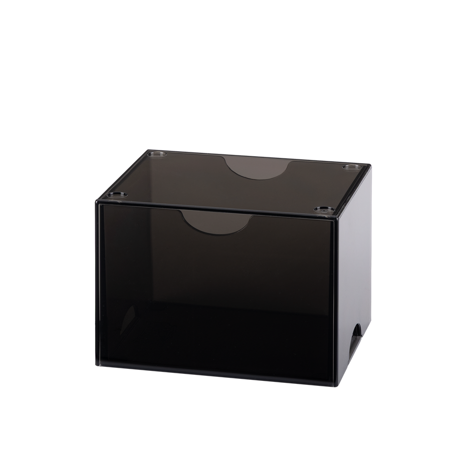 Dragon Shield Strongbox Clear black (Schwarz) – transparente Deckbox für 100 doppelt gesleevte Karten