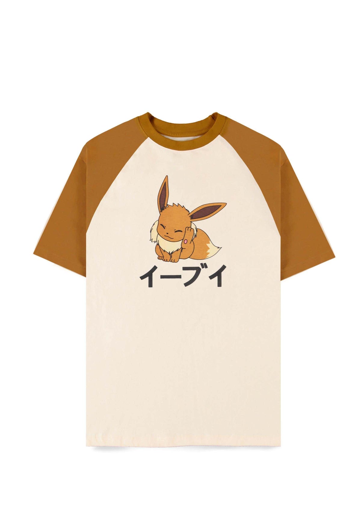 Pokémon Evoli (Eevee) Unisex Raglan T-Shirt – Creme/Braun