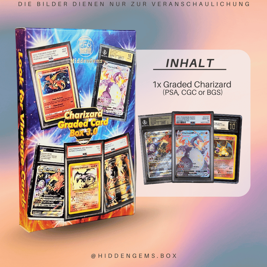 Hidden Gems Pokémon Graded Charizard Box 3.0 – mögliche Graded Cards