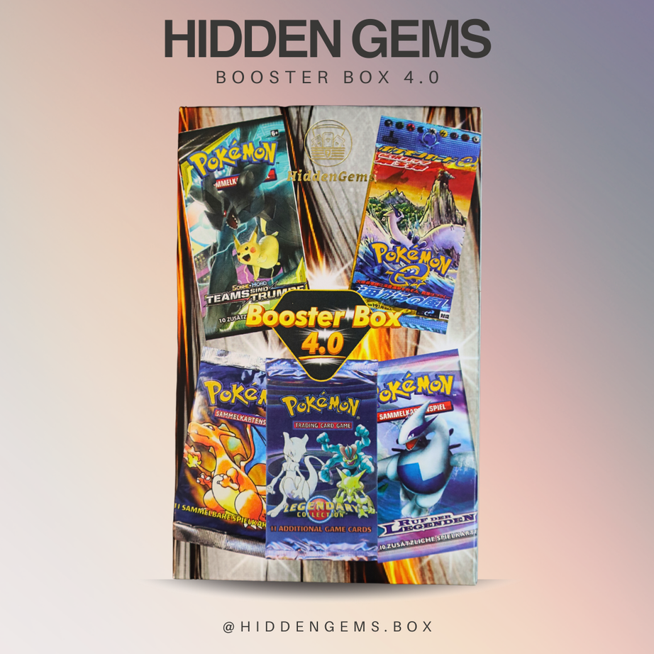 Hidden Gems Pokémon Booster Box 4.0 – Vorderseite