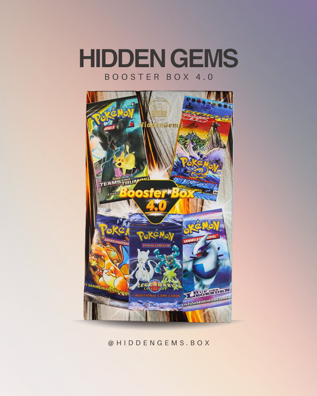 Hidden Gems Pokémon Booster Box 4.0 – Vorderseite