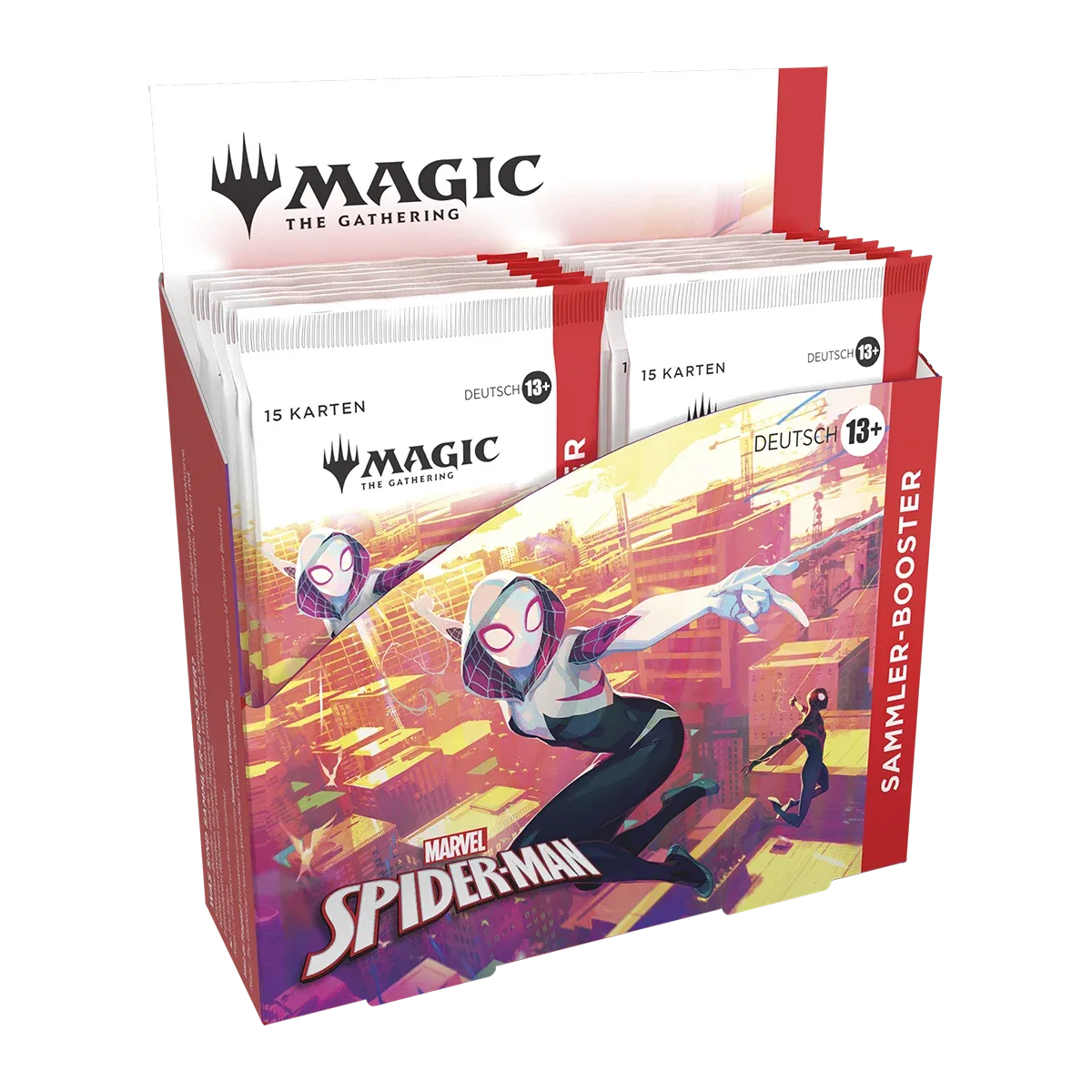Magic The Gathering – Marvel's Spider-Man Collector Booster Display (12 Booster) – Deutsch – 1200×1200, transparenter Hintergrund