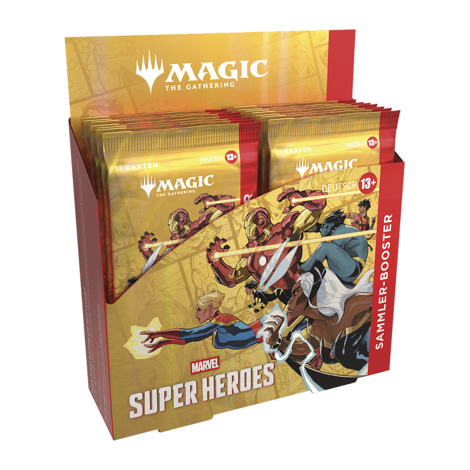 Magic: The Gathering | Marvel Super Heroes | Sammler-Booster & Display – DE – 1200×1200, transparenter Hintergrund
