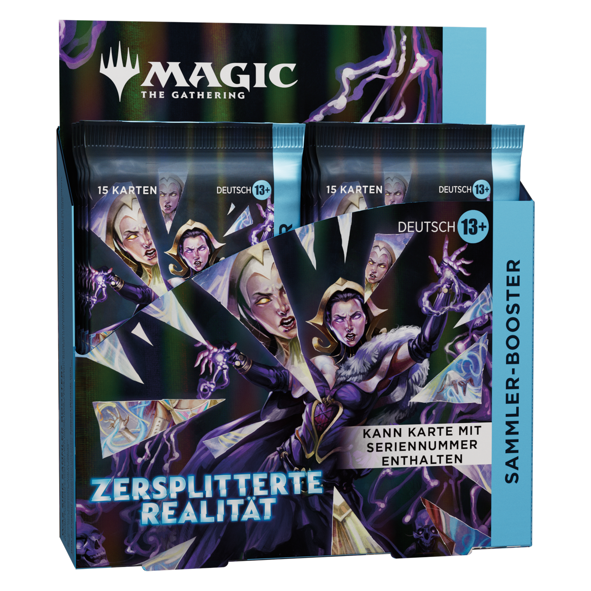 Magic: The Gathering – Zersplitterte Realität – Sammler-Booster & Display (DE) – 1200×1200, transparenter Hintergrund