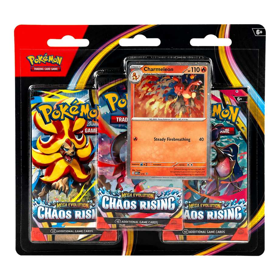 Pokémon Chaos Rising 3-Pack Blister Charmeleon Englisch – transparent
