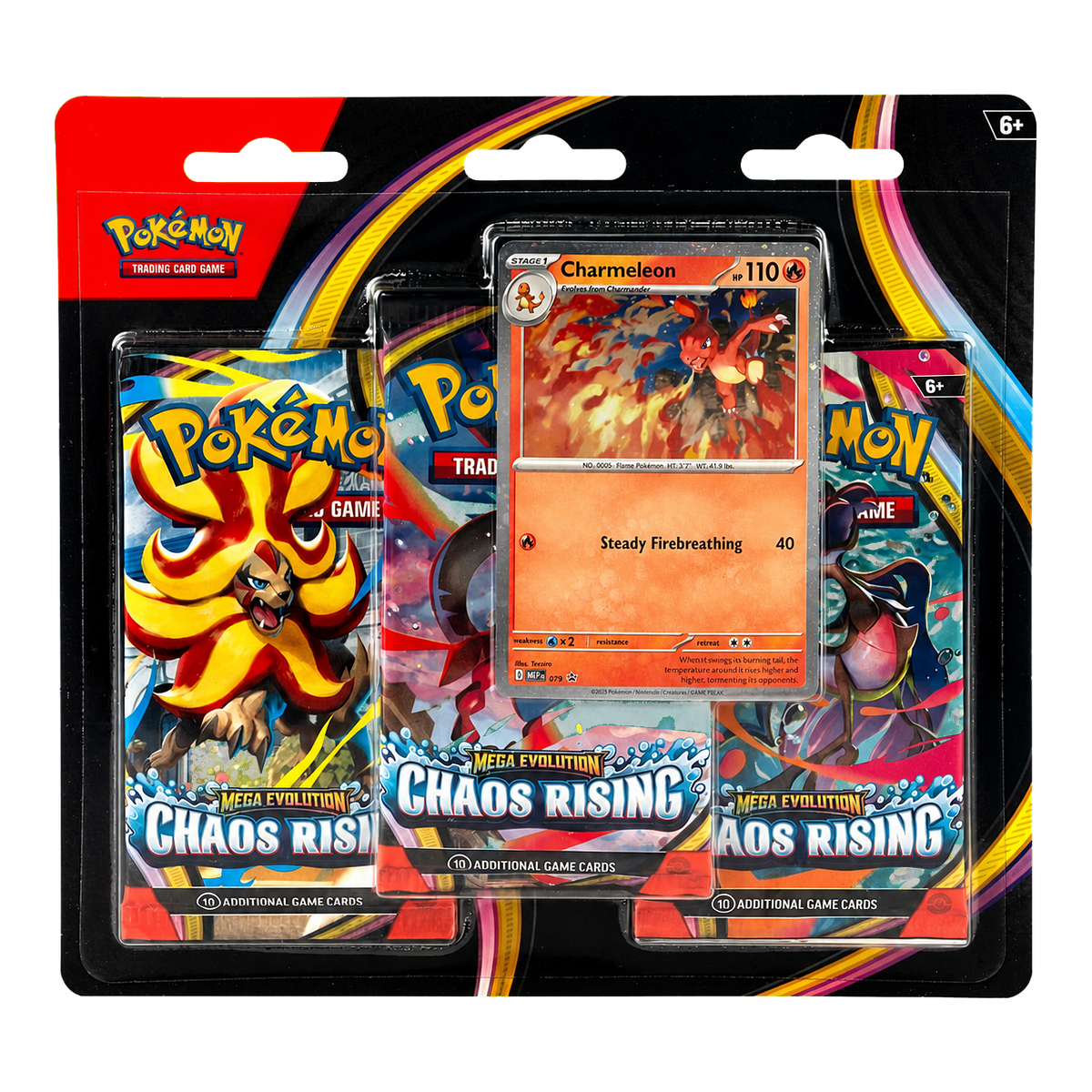 Pokémon Chaos Rising 3-Pack Blister Charmeleon Englisch – transparent