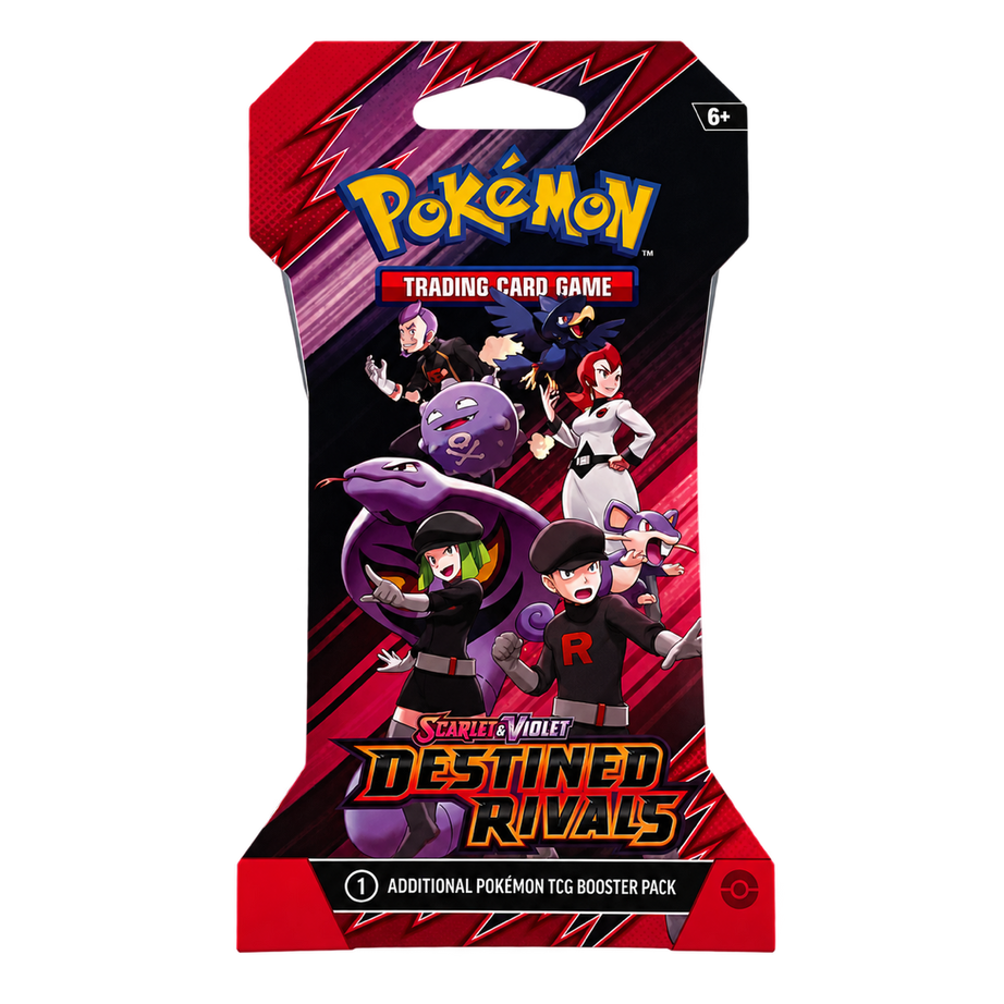 Einzelner Pokémon Scarlet & Violet Destined Rivals Sleeved Booster – Englisch, transparenter Hintergrund