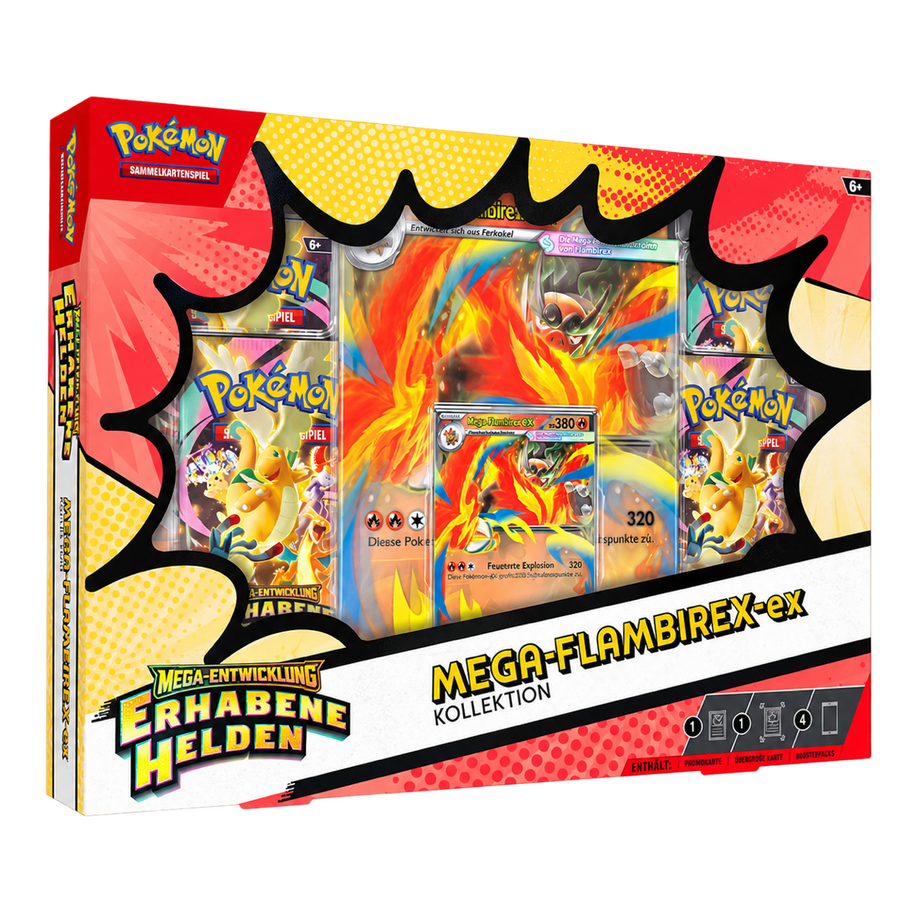 Pokémon-Sammelkartenspiel Mega-Entwicklung Erhabene Helden Mega-Flambirex-ex-Kollektion Deutsch