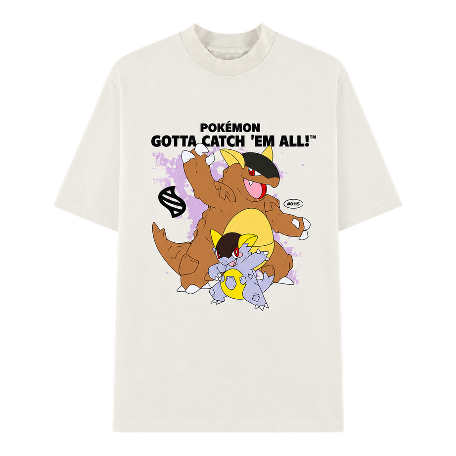 Pokémon Mega-Kangama T-Shirt in Creme – freigestellt