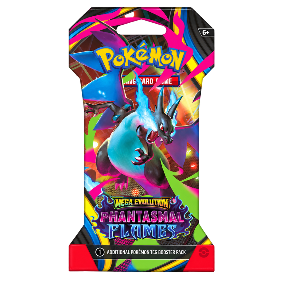 Pokémon Mega Evolution Phantasmal Flames – englischer Sleeved Booster, freigestellt