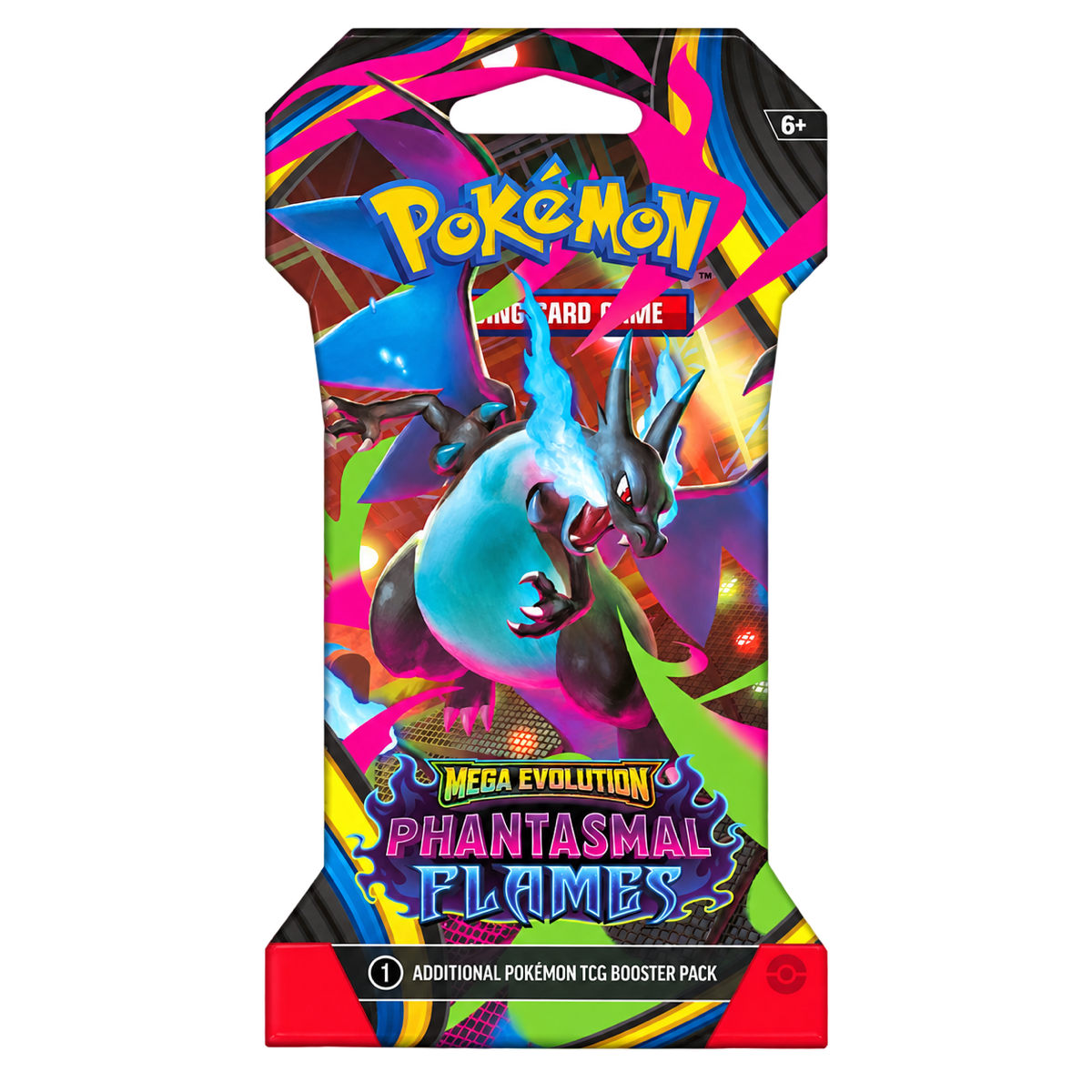 Pokémon Mega Evolution Phantasmal Flames – englischer Sleeved Booster, freigestellt