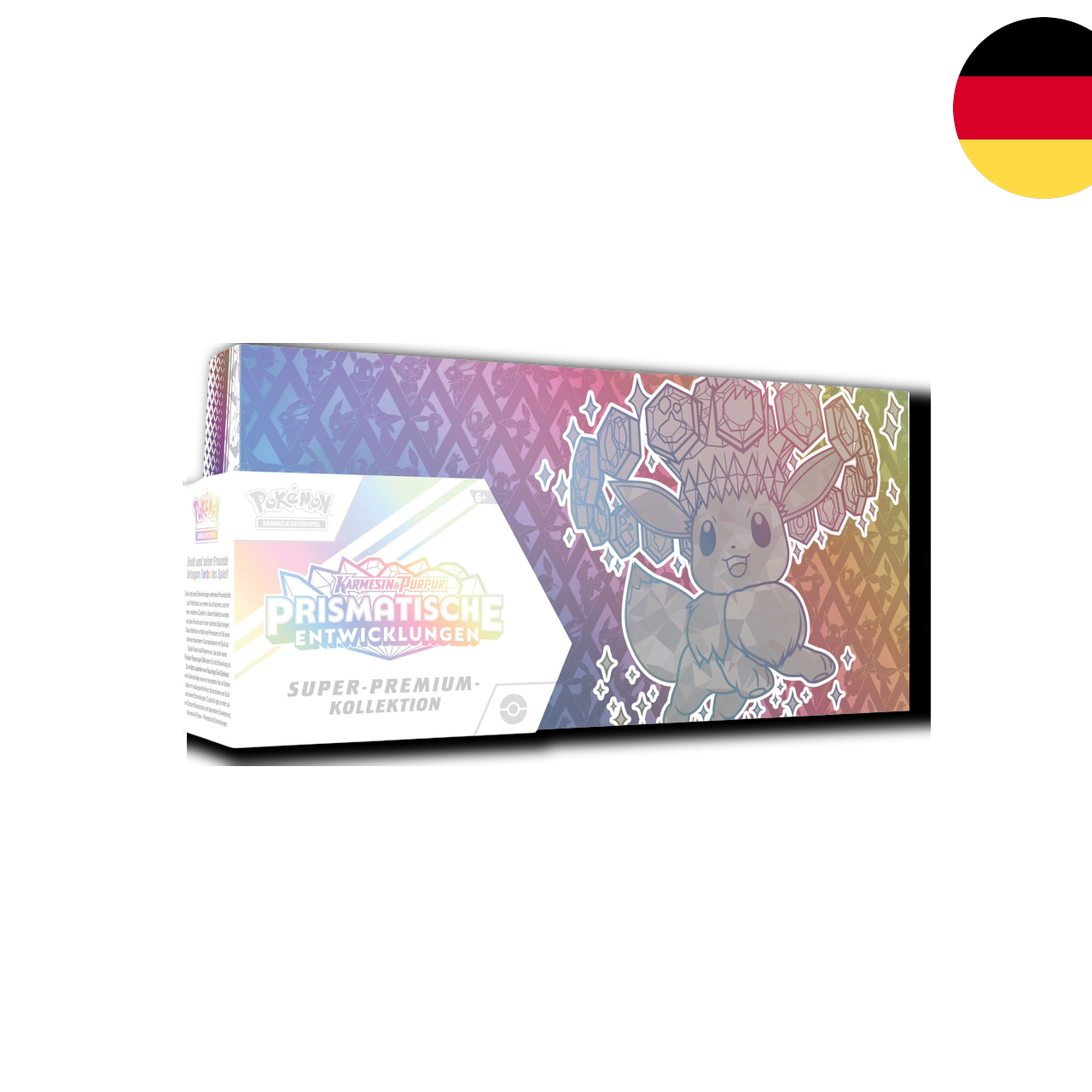 Pokémon Prismatische Entwicklungen Super-Premium-Kollektion – deutsche Verpackung mit Evoli