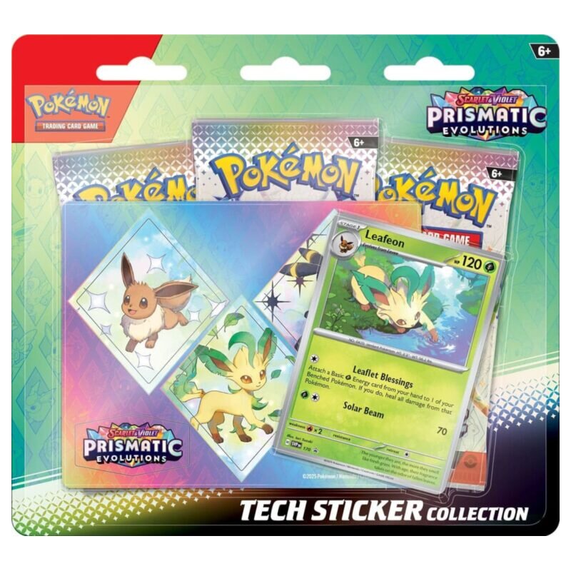Pokémon Prismatic Evolutions Tech Sticker Collection (EN) – Promo + 3 Booster