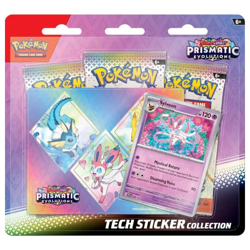 Pokémon Prismatic Evolutions Tech Sticker Collection (EN) – Promo + 3 Booster