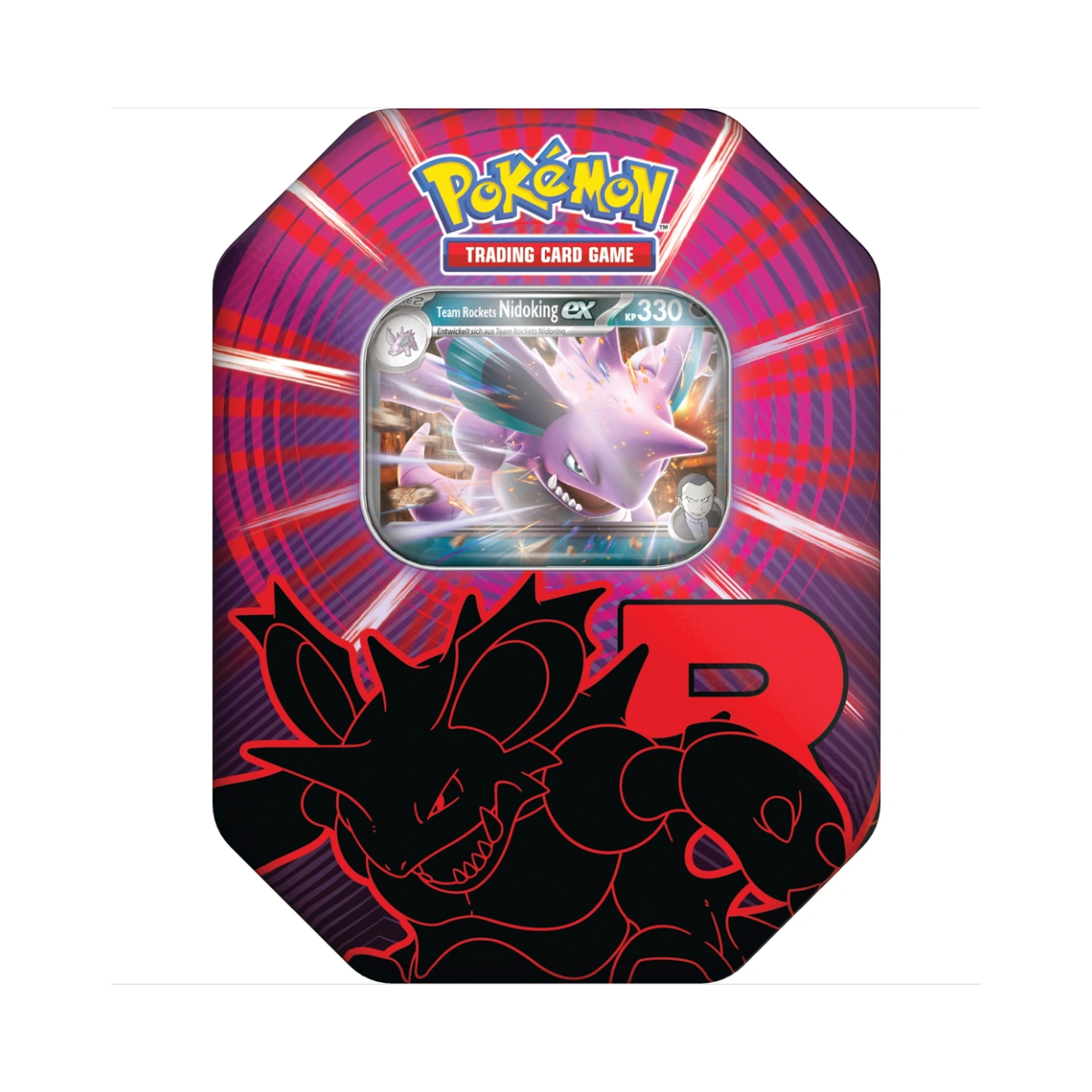 Pokémon Tin 2025 – Team Rocket: Nidoking ex Tin Box – Deutsch