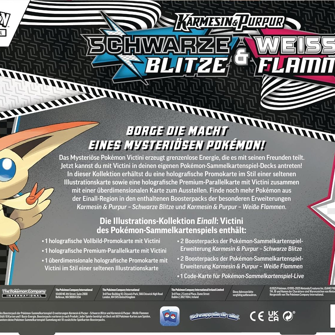Pokémon Karmesin & Purpur 10.5 – Victini Illustrations-Kollektion (DE) – Weiße Flammen & Schwarzer Blitz