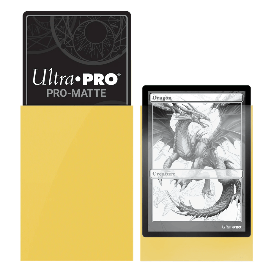 Ultra Pro PRO - Matte 50ct Deck Protector Sleeves Yellow - LAKE - CARDS