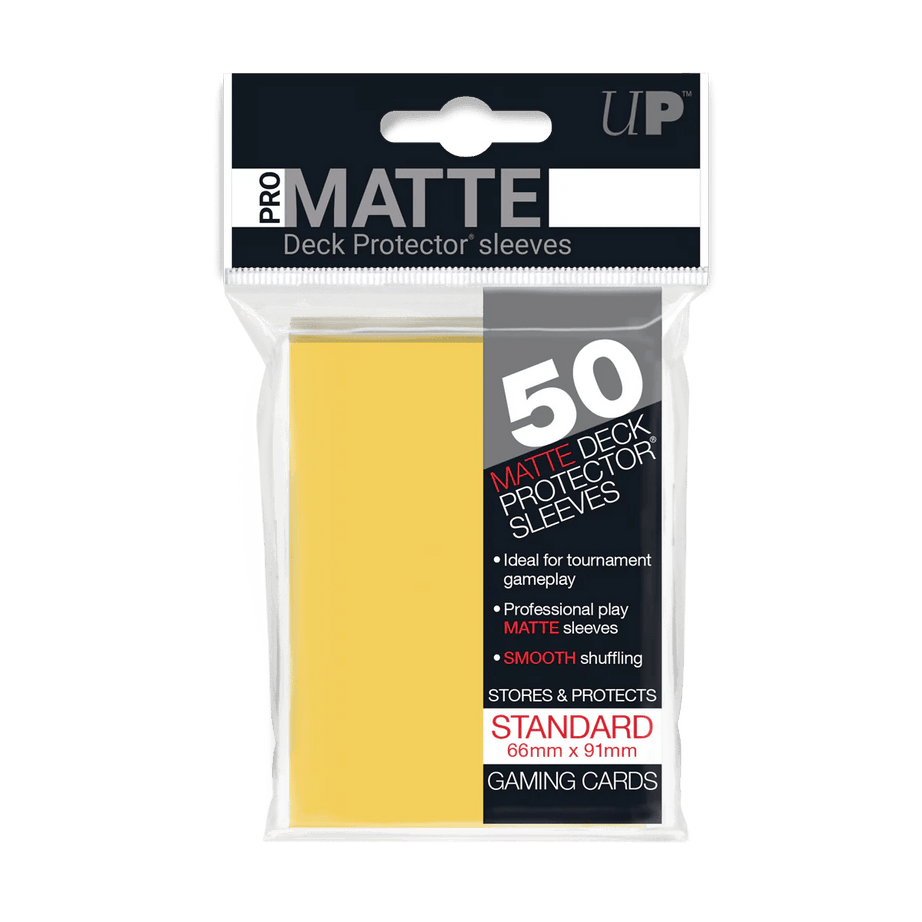 Ultra Pro PRO - Matte 50ct Deck Protector Sleeves Yellow - LAKE - CARDS