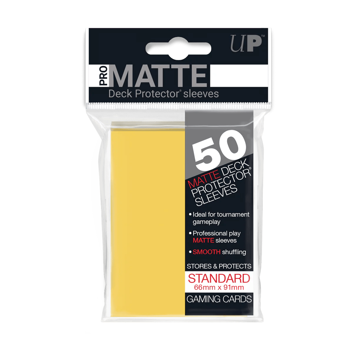 Ultra Pro PRO - Matte 50ct Deck Protector Sleeves Yellow - LAKE - CARDS